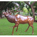 brass moose garden statue